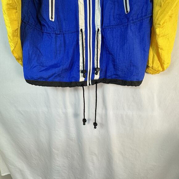 Vtg 80s Active Frontier Womens Petite L Windbreaker Jacket Nylon Colorblock - Picture 5 of 11